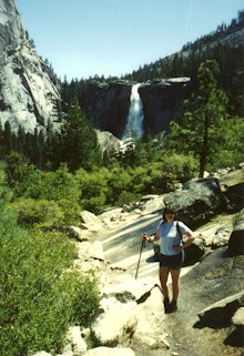 Heading down the .6 mile path to Vernal Falls
